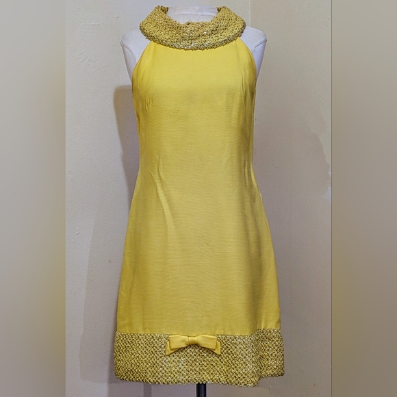 Vintage Yellow Mob Shift Dress Size M